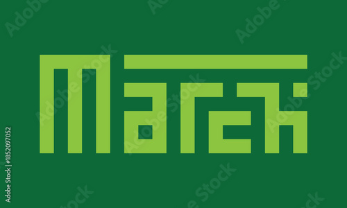 Geometric Minimalist March Text Lettering Typographic Concept for Calendar Design