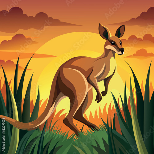 Close up long exposure photo-of-kangaroo-hopping 