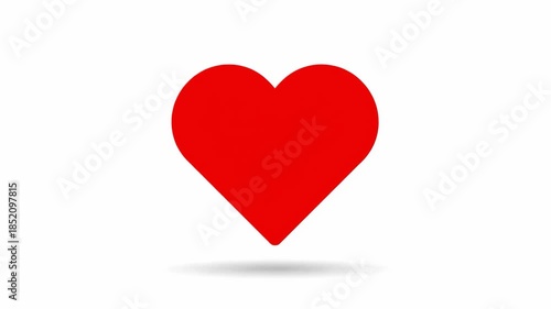 Red Heart Symbol on White Background.
