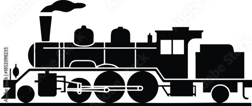 train silhouette steam locomotive profile vector icon