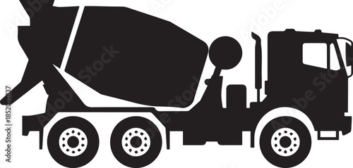 truck cement mixer icon industrial vehicle construction transport