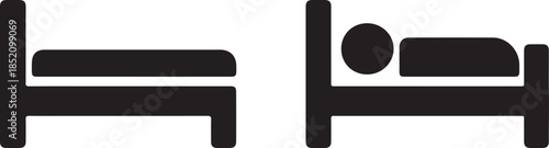 Black Bed Icons Empty and Occupied