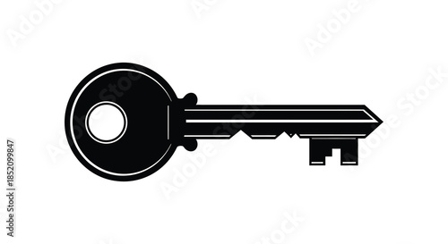 A striking black key design a simple yet iconic representation a key silhouette