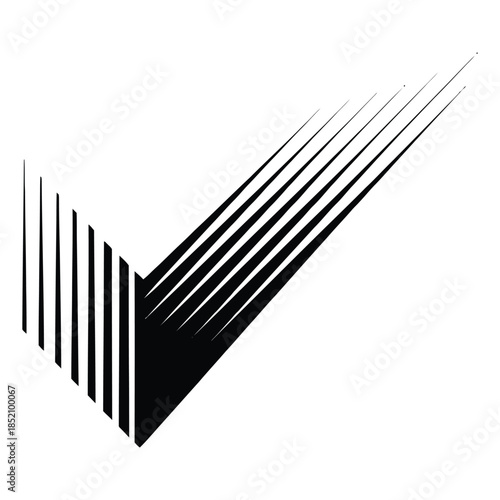 Creative check mark design with motion lines that can be applied as part of your company logo or used to show an approval of something motion concept