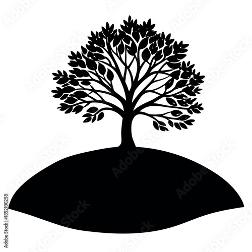 Lonely tree on a hill 