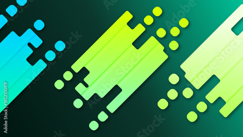 Neon Lime–Aqua Drip Bars Abstract Background (16:9)