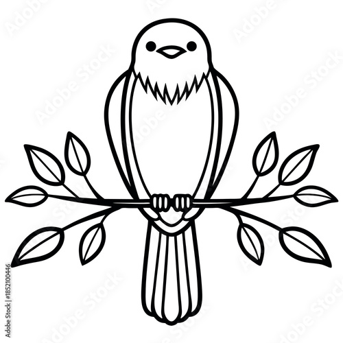 Minimalist-line-art-of-a-bird-perched 