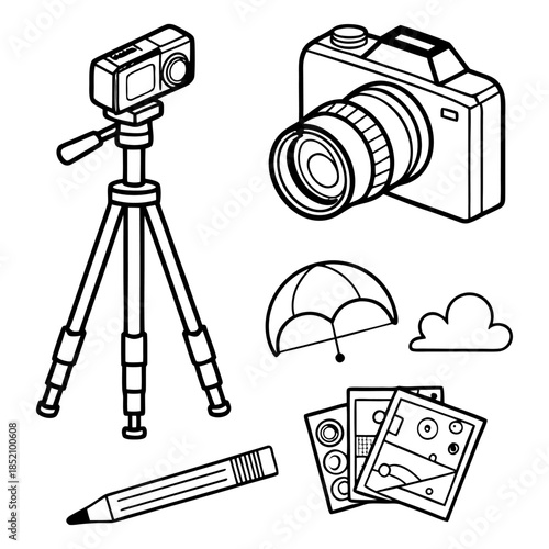 Photography Line Icons – Minimal Creative Tools Vector Set
A clean and modern photography and creative tools icon set designed in minimalist line style with editable strokes. Ideal for creative apps.
