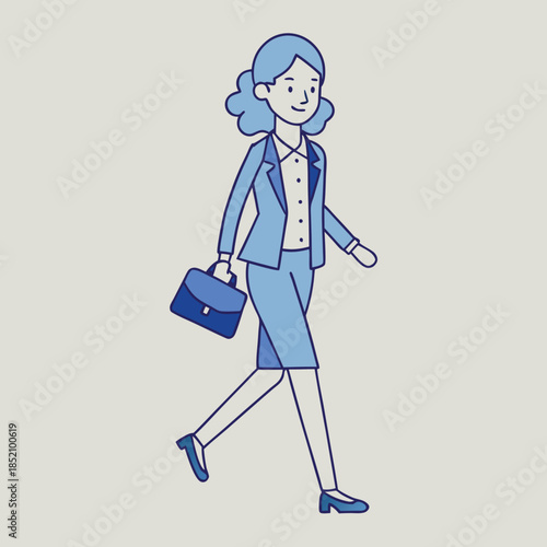 Outline-vector-carton-of-a-business-women-working 