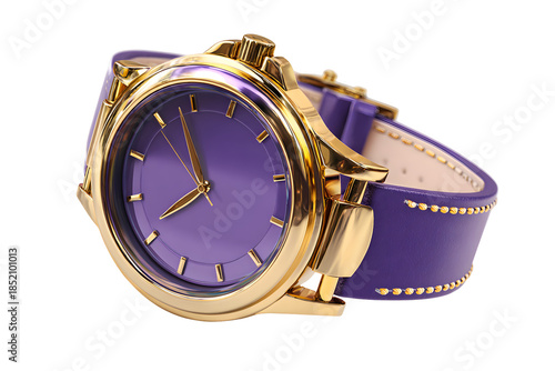 Luxury Wristwatch with Gold Casing and Strap, isolated on transparent background