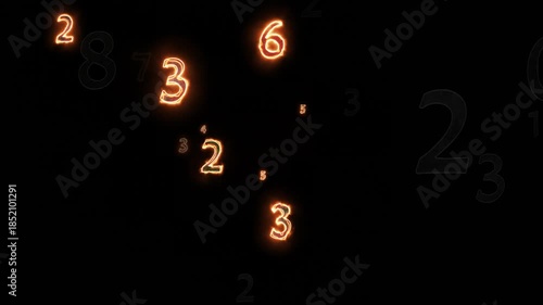 Alpha channel is included. Numerology (secret knowledge about the numbers). 3D animation. Quick Time, codec: PNG, 16-bit color, highest quality. Smooth gradation of color, without banding effect.