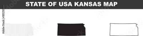 USA Kansas State Map Design