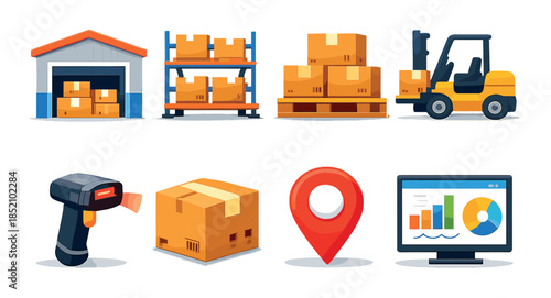 Warehouse inventory: logistics, packaging, and distribution