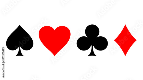 A simple illustration showcases the four suits of playing cards spades hearts clubs and diamonds