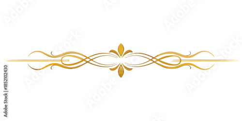 Elegant golden decorative divider, vector