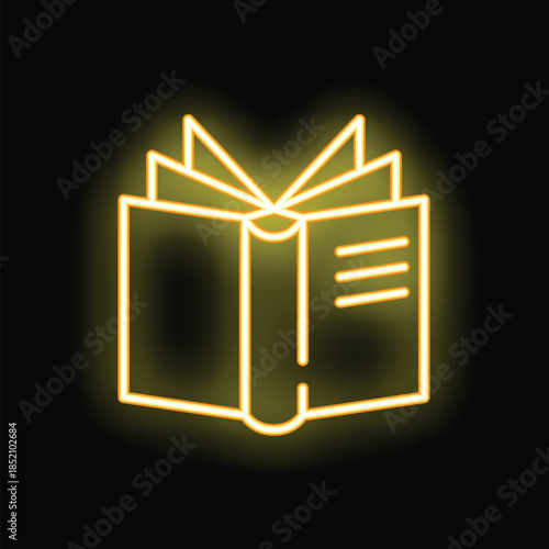 Open book with glowing neon light symbolizing learning and education
