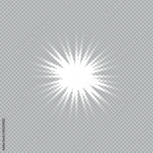 Light burst star effect lens flare png isolated on transparent background