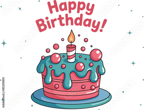 Birthday cake vector, Beautiful Birthday Cake Silhouette Vector Illustration