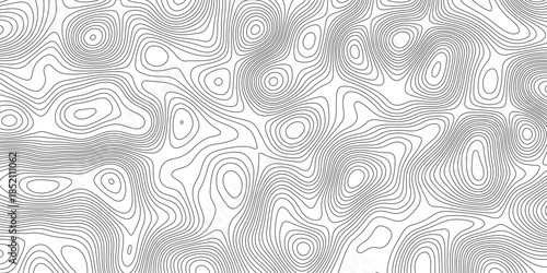 Abstract Black-white background from Ocean topographic. Geographic mountain relief. Abstract lines background. Line topography map contour background, geographic grid