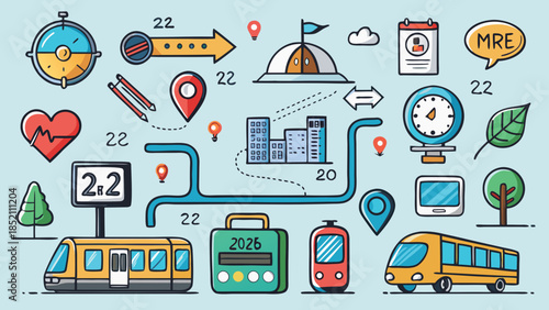 Public transportation icons for 22