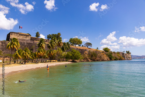 Fort-de-France beach and fort, Martinique FWI