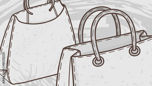 Two handbags displayed side by side