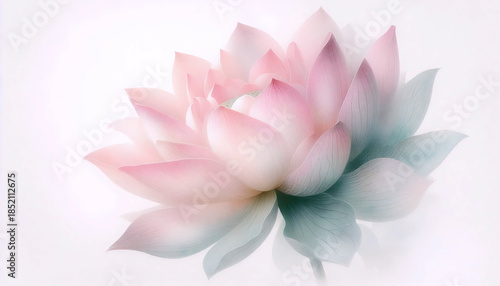 A pink lotus watercolor photographic print, Ai generated image