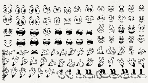 Cartoon Character Vector Elements Illustration Kit