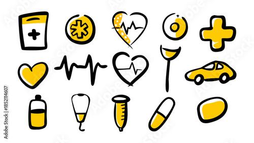 Medical and health symbols collection