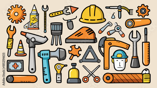 Assorted construction tools