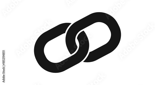 Interlocking chain links forming a connection a striking black and white silhouette