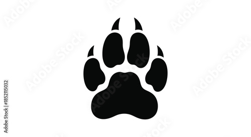 A striking black animal paw print design showcasing a bold and expressive silhouette