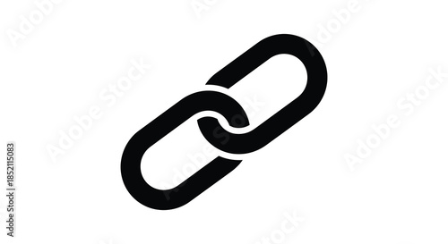 A simple black chain link graphic design illustration a bold and striking silhouette