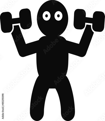 Silhouette of a man lifting dumbbells at a gym vector illustration EPS file download.
