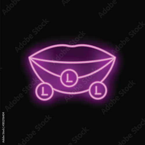 Neon pink icon of a lymphatic drainage massage technique for stimulating lymph flow