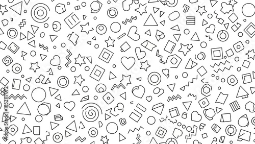 Geometric Pattern Vector Illustration in Black and White