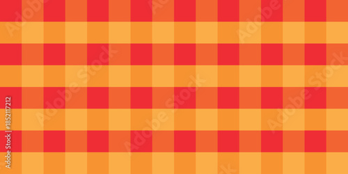 Seamless gingham pattern in vibrant shades of orange and red, perfect for fabric design and craft projects