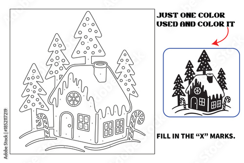 Christmas Monochrome coloring pages for adults and teens with Amazon KDP book interior designs.