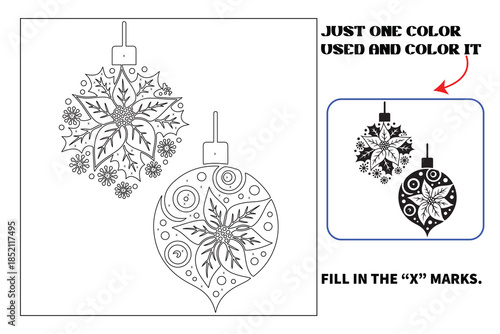 Christmas Monochrome coloring pages for adults and teens with Amazon KDP book interior designs.