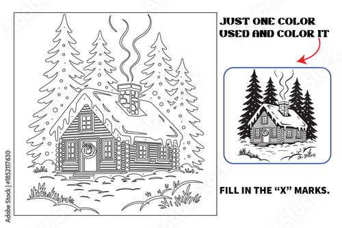 Christmas Monochrome coloring pages for adults and teens with Amazon KDP book interior designs.