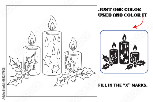 Christmas Monochrome coloring pages for adults and teens with Amazon KDP book interior designs.