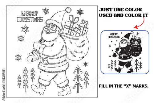 Christmas Monochrome coloring pages for adults and teens with Amazon KDP book interior designs.