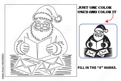 Christmas Monochrome coloring pages for adults and teens with Amazon KDP book interior designs.