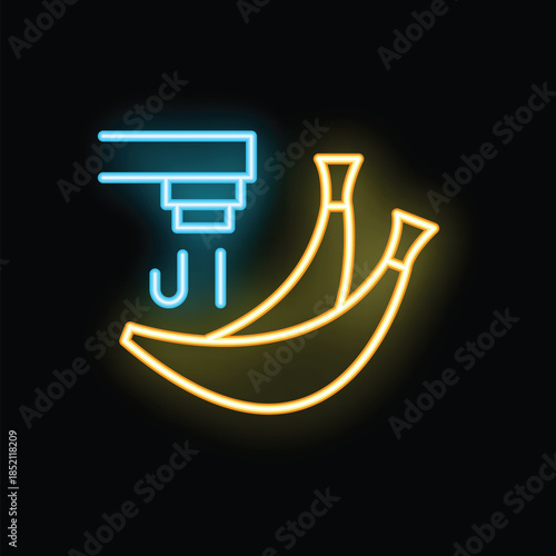 Neon sign illustrating the importance of potassium found in bananas for a healthy lifestyle