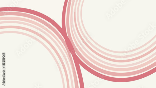 Abstract arcs vector illustration with soft pink and white gradient