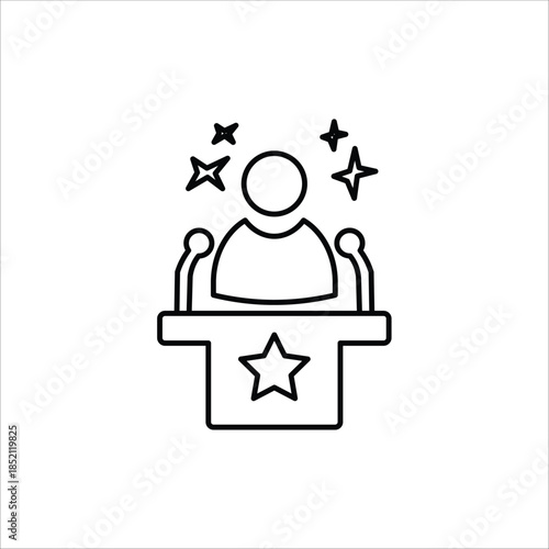 celebrity icons. simple line vector illustration