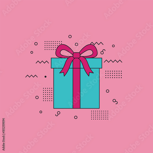 A beautifully wrapped gift box with a pink ribbon.