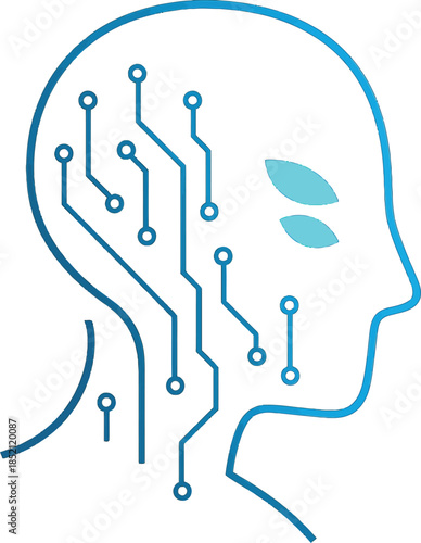 Digital intelligence and natural thought merge in an abstract representation of human connection