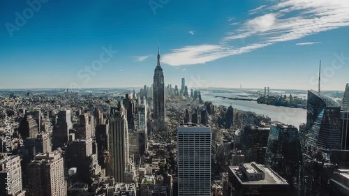 New York City Skyline Aerial View Manhattan.