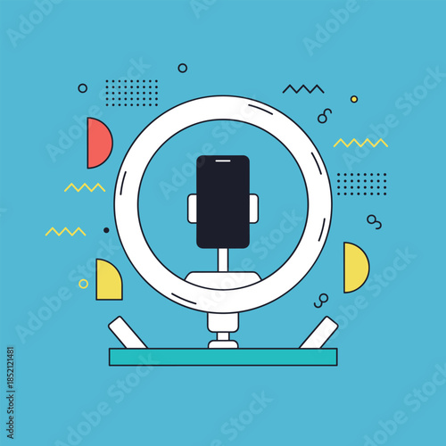 Ring Light with Smartphone for Vlogging and Content Creation.